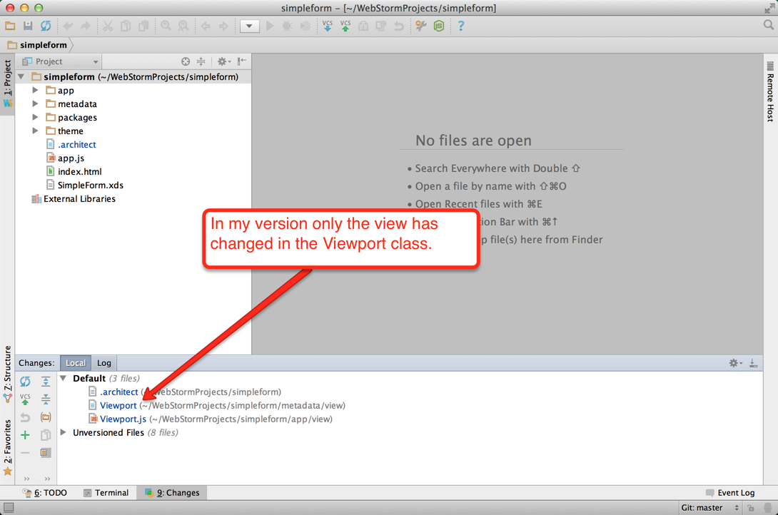 Richard’s WebStorm - Only the Viewport class has been changed